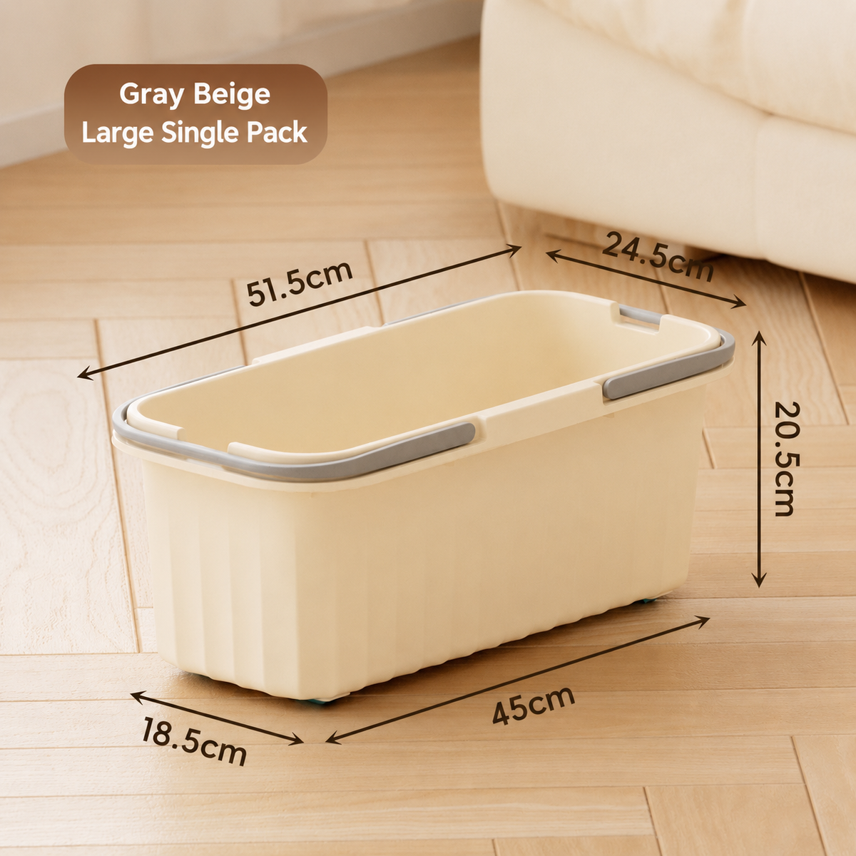 Large-capacity thickened rectangular mop bucket for home use, plastic storage bucket with handle, big mop bucket, high-capacity cleaning bucket