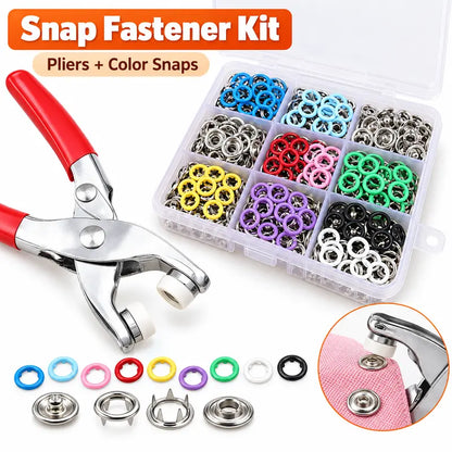 50pcs Invisible Colored Metal Buckle & 1 Count Manual Pressure Pliers