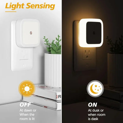 Dusk-to-Dawn LED Night Lights (Warm White, Plug-In)