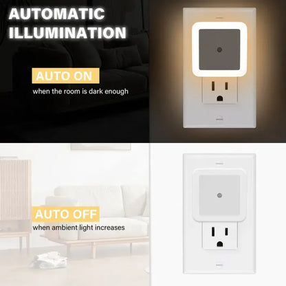 Dusk-to-Dawn LED Night Lights (Warm White, Plug-In)