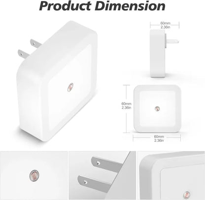Dusk-to-Dawn LED Night Lights (Warm White, Plug-In)